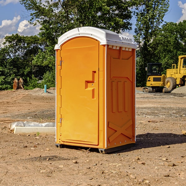 can i customize the exterior of the portable restrooms with my event logo or branding in New Trenton